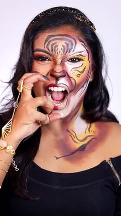 Tiger Queen 🐯  #GlowUpWithMoj #AnimalInspiredLook #transformtion #mrsouch @moj
