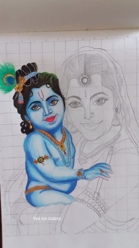 very easy line art bal krishna,krishna thakur drawing,how to draw bal gopal,how  to draw lord krishna - YouTube